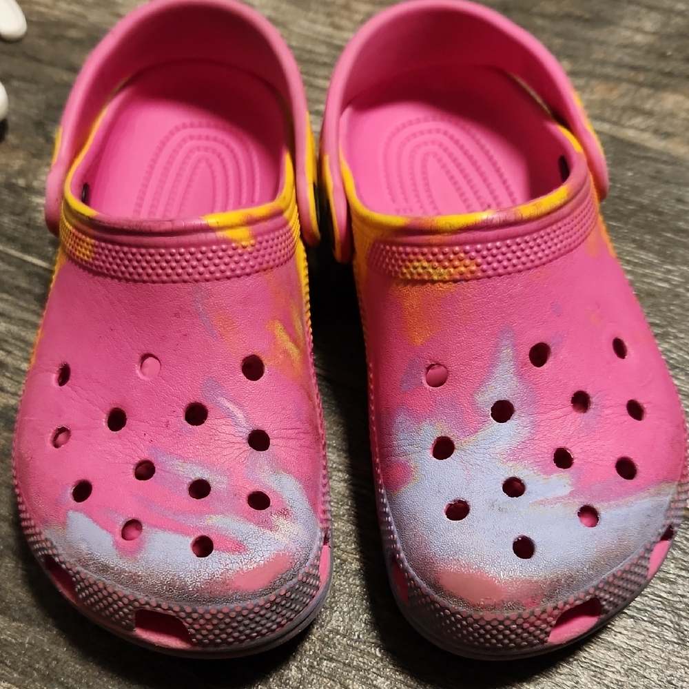 CROCS Kids Pink and Multicolor Clogs